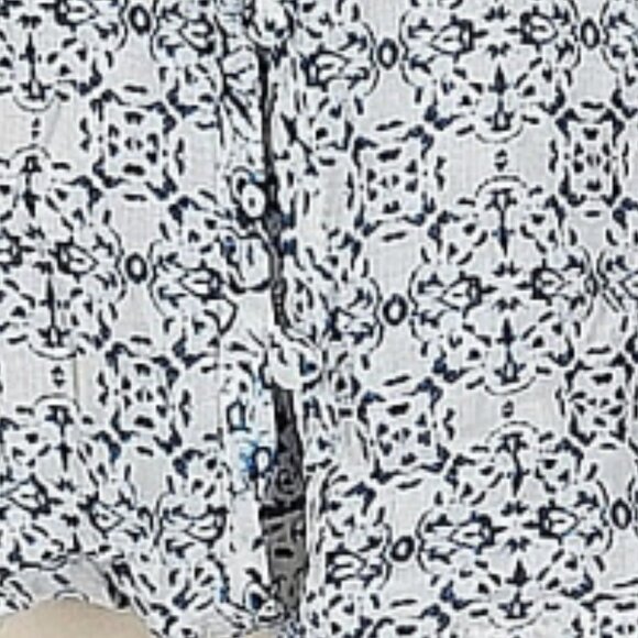 Lucky Brand Size XL Long sleeve Blue and white patterned blouse - Picture 7 of 8